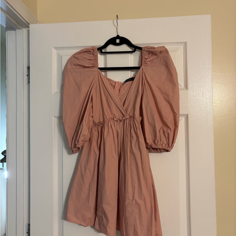 Elegant Puff Sleeve Mini Dress in Pink
